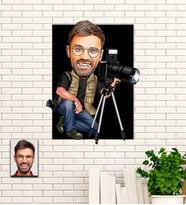 Kişiye Özel Fotoğrafçı Karikatür Ahşap Tablo