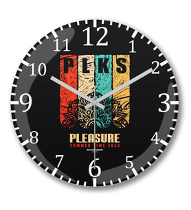 Plks Pleasure Summer Time Duvar Saati Bombeli Gercek Cam