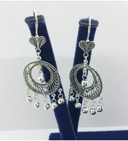 GÜMÜŞ TELKARİ YUVARLAK TOPLU KÜPE