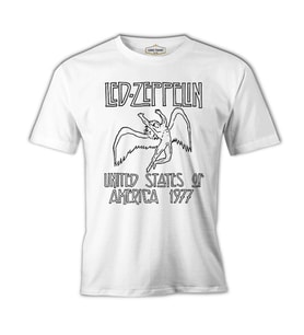 Led Zeppelin - 1977 Beyaz Erkek Tshirt