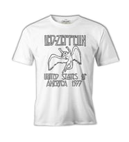 Led Zeppelin - 1977 Beyaz Erkek Tshirt