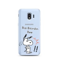 Snoopy Tasarımlı Süper Şeffaf Silikon Telefon Kılıfı Samsung J2 Pro (2018)