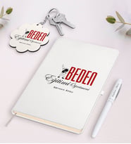 BK Gift Kişiye Özel Beden Eğitimi Öğretmeni Beyaz Defter Kalem Ve Anahtarlık Hediye Seti (Model 1)