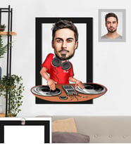 Kişiye Özel Dj Karikatürlü 3D Ahşap Tablo 30x47 Bay-1