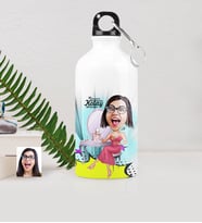 BK Gift Kişiye Özel Bayan Karikatürlü Metal Suluk 500 Ml 10
