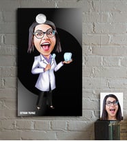 BK Gift Kişiye Özel Bayan Diş Hekimi Karikatür Ahşap Tablo - 3