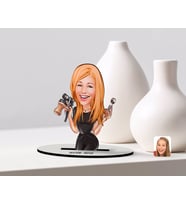 BK Gift Kişiye Özel Kadın Güzellik Uzmanı Karikatürlü Ahşap Biblo Model-1 (Beyaz)