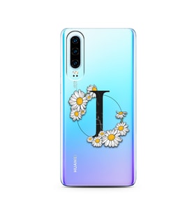 Papatya Harf Tasarım Süper Şeffaf Silikon Telefon Kılıfı Huawei P30   I-Harfi