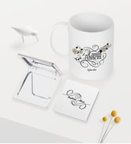 BK Gift Kişiye Özel Kaligrafi Canım Annem Beyaz Kupa Ayna Seti (Model 1)