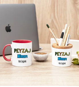 Peyzaj Mimarı Kırmızı Kupa Bardak Ve Kalemlik Hediye Seti