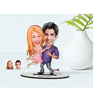 BK Gift Kişiye Özel Sevgililer Karikatür Ahşap Biblo  3