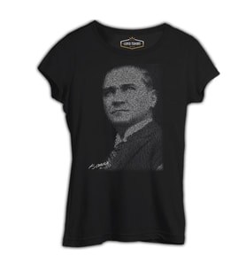Atatürk - Gençliğe Hitabe Siyah Kadın Tshirt