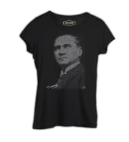 Atatürk - Gençliğe Hitabe Siyah Kadın Tshirt