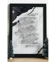 Parlak Mermer Tozu Ahşap 24x33 cm Tasarım Çerçeve