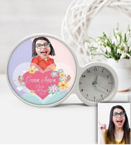 BK Gift Kişiye Özel Anneler Günü Temalı Saatli Sihirli Led Ayna Sla8