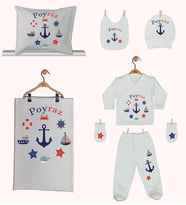 Pia Baby Gl 1936-06 İsme Özel Yastık Battaniye Zıbın Set Çapalı