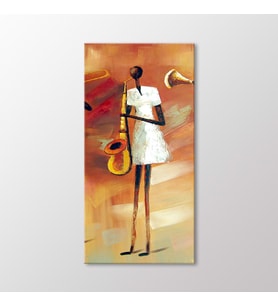 Arty Tablo Afrikalı Müzisyen Tablo (Karışık)
