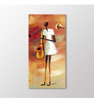 Arty Tablo Afrikalı Müzisyen Tablo (Karışık)