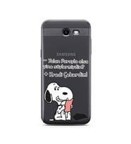 Snoopy Tasarımlı Süper Şeffaf Silikon Telefon Kılıfı Samsung J3 Prime
