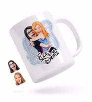 BK Gift Kişiye Özel Kız Kardeşler Karikatürlü Beyaz Kupa Bardak-10
