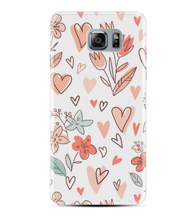 Kılıfland Samsung Galaxy Note 5 Kılıf Silikon Resimli Kapak Paint Flowers Stok 717