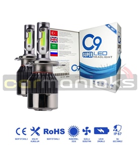 C9 Trio Üç Renk Led Xenon Far Ampulü Buz Mavi Beyaz GünIşığı 9006