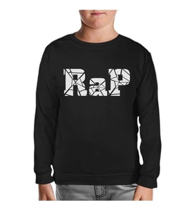 RAP Logo Siyah Çocuk Sweatshirt