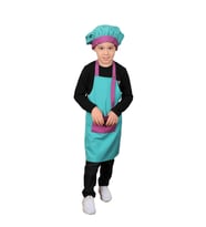 Mutfak Önlüğü Şapkalı(Çocuklar İçin) Yeşil Mor