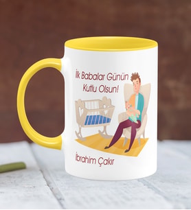BK Gift Kişiye Özel Babalar Günü Temalı Sarı Kupa Bardak 20340s