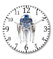 R2 D2 Star Wars Duvar Saati Bombeli Gercek Cam