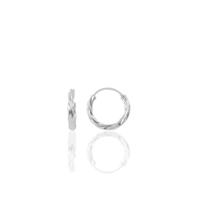 Söğütlü Silver Gümüş rodyumlu 14 mm burgu modeli halka küpe