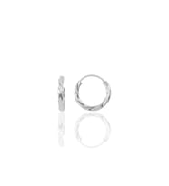 Söğütlü Silver Gümüş rodyumlu 14 mm burgu modeli halka küpe