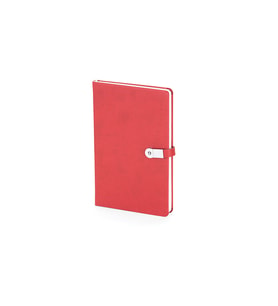 Termoderi Kapaklı 16 GB USB'li Defter ( 13 x 21 cm ) (Kırmızı)