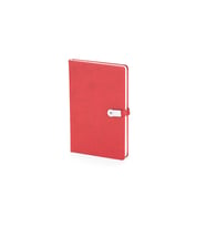 Termoderi Kapaklı 16 GB USB'li Defter ( 13 x 21 cm ) (Kırmızı)