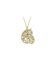 Milades 14 Ayar Altın Altın Taşlı Kolye