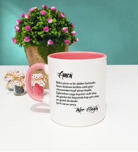 Amcaya Amca Yazılı Kişiye Özel Amca Kupa Bardak Pembe