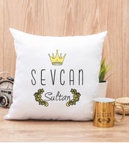 Evimizin SultanI Yastık ve Gold Kupa Bardak