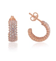 Söğütlü Silver üç sıra tamtur rose küpe