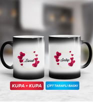 İkili İsme Özel Sevgililer Günü Hediyesi Sihirli Kupa Bardak