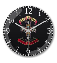 Guns n Roses Duvar Saati Bombeli Gercek Cam