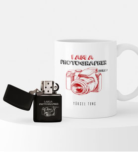 BK Gift Kişiye Özel Profesyonel Fotoğrafçı Temalı Çakmak ve Kupa Seti - 1