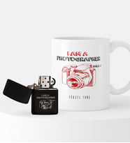 BK Gift Kişiye Özel Profesyonel Fotoğrafçı Temalı Çakmak ve Kupa Seti - 1
