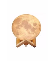 3d Ay Lamba Gece Lambası Moonlıght 12 Cm *stand Hediyeli* (Krem)