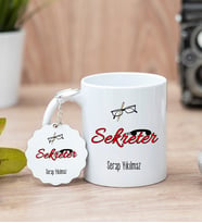 Sekreter Beyaz Kupa Bardak Ve Anahtarlık Set