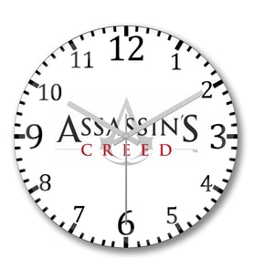 Assassins Creed Duvar Saati Bombeli Gercek Cam