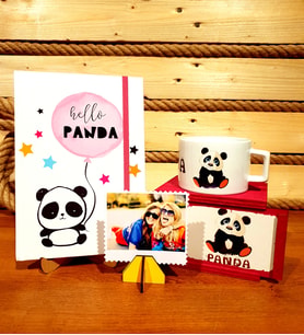 Kişiye Özel Fotoğraflı Panda Kupa Ve Defter Arkadaşa Hediye