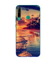 Sahil Tasarımlı Süper Şeffaf Silikon Telefon Kılıfı Huawei P40 Lite E