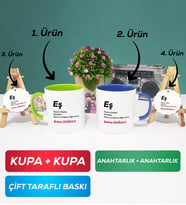 İkili Yeşil Lacivert Eş Kupa Bardak Anahtarlık