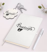 BK Gift Kişiye Özel Diyetisyen Beyaz Defter Kalem Ve Anahtarlık Hediye Seti-1 (Model 1)