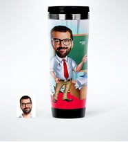 BK Gift Kişiye Özel Bay Öğretmen Karikatürlü Çelik Termos Bardak  1